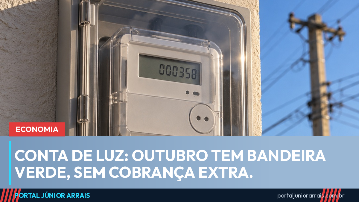 Medidor de energia digital em caixa de proteção no muro de uma casa, com poste e fios ao fundo