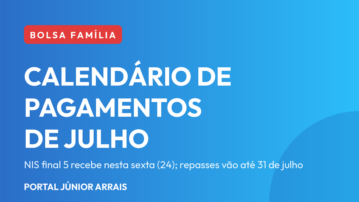 Calendário de pagamentos do Bolsa Família em julho de 2026