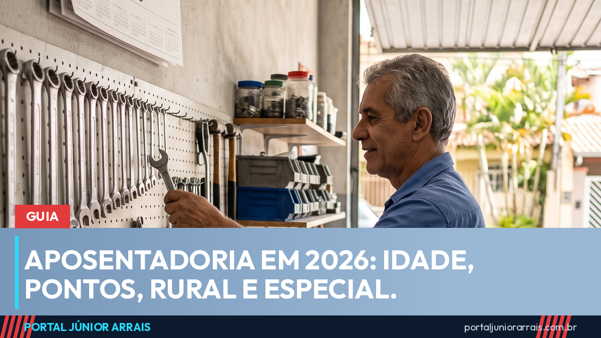 Aposentadoria do INSS em 2026: idade mínima, regra de pontos, transições, rural, especial e como o valor é calculado