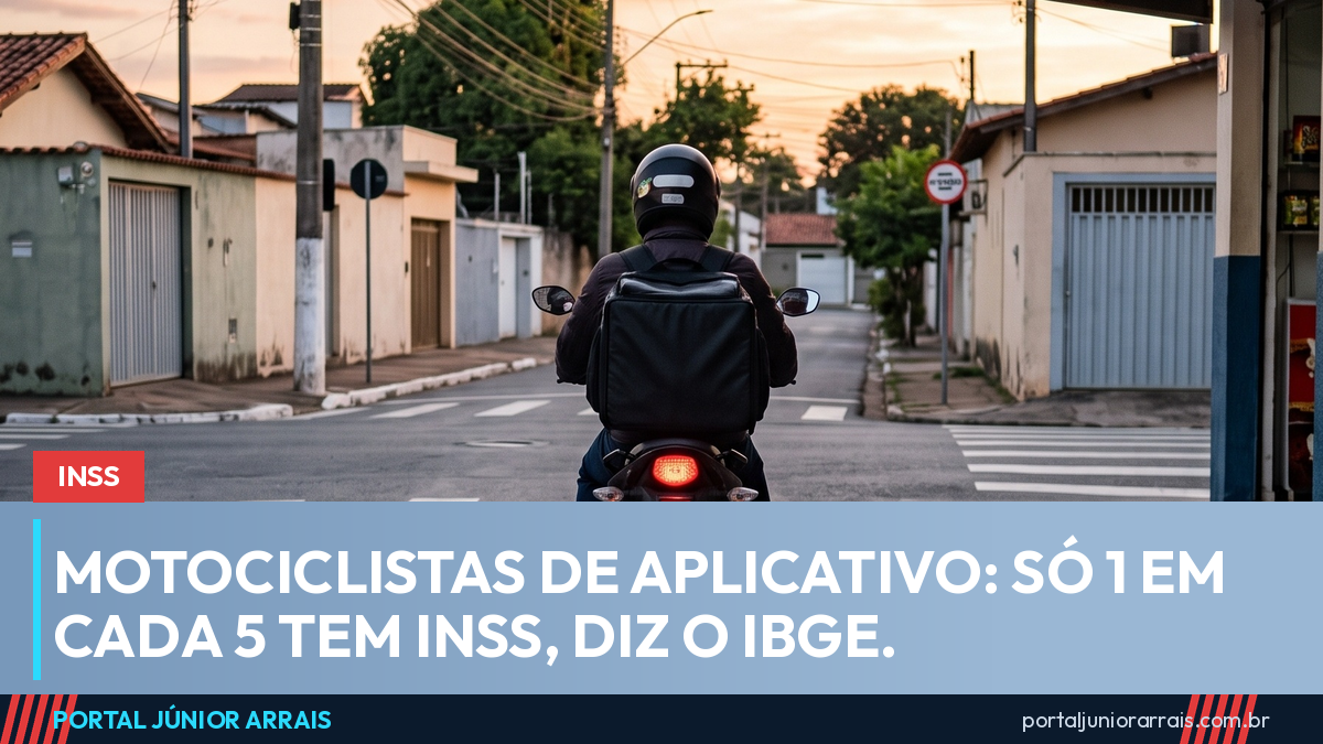 Só 1 em cada 5 motociclistas de aplicativo tem INSS, mostra o IBGE