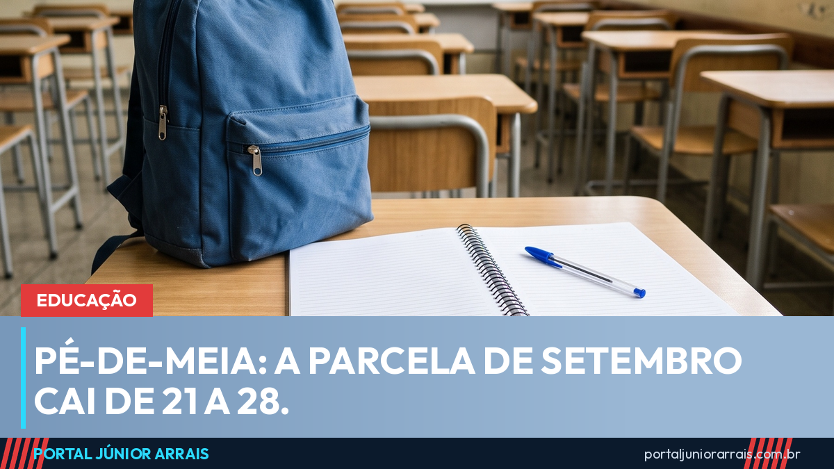 Pé-de-Meia: parcela de setembro cai de 21 a 28, e o prazo do CadÚnico já fechou