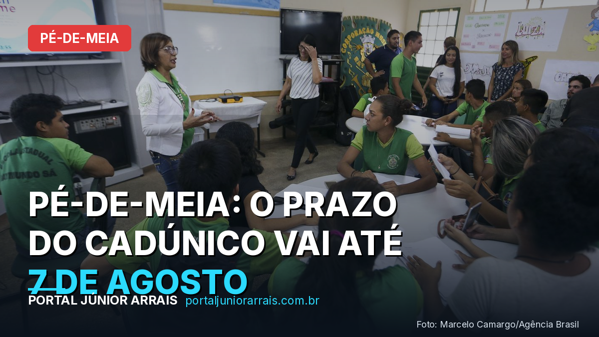 Estudantes em sala de aula: prazo do CadÚnico para o Pé-de-Meia termina em 7 de agosto (Foto: Marcelo Camargo/Agência Brasil)