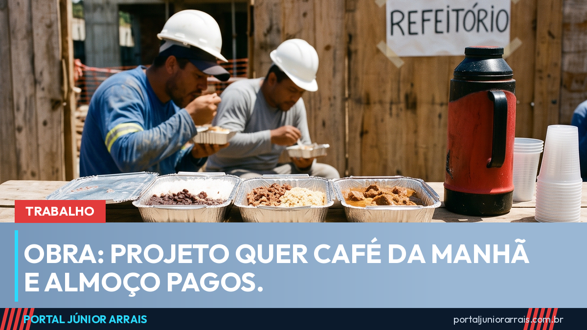 Projeto obriga empresa a dar café da manhã e almoço ao trabalhador da obra